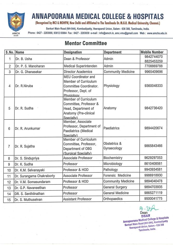 Mentor Committe
